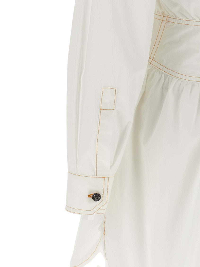 White Shirt Collar Mini Dress 6