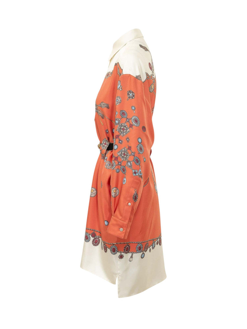 Multicolor Printed Shirt Collar Mini Dress 3