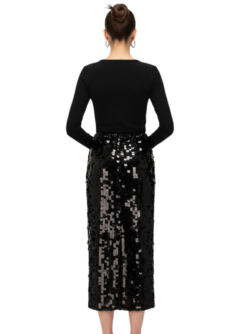 Black Embellished Maxi Skirt 2