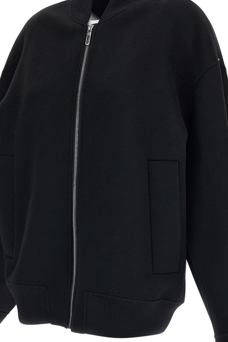 Black Solid Mock Collar Jacket 3