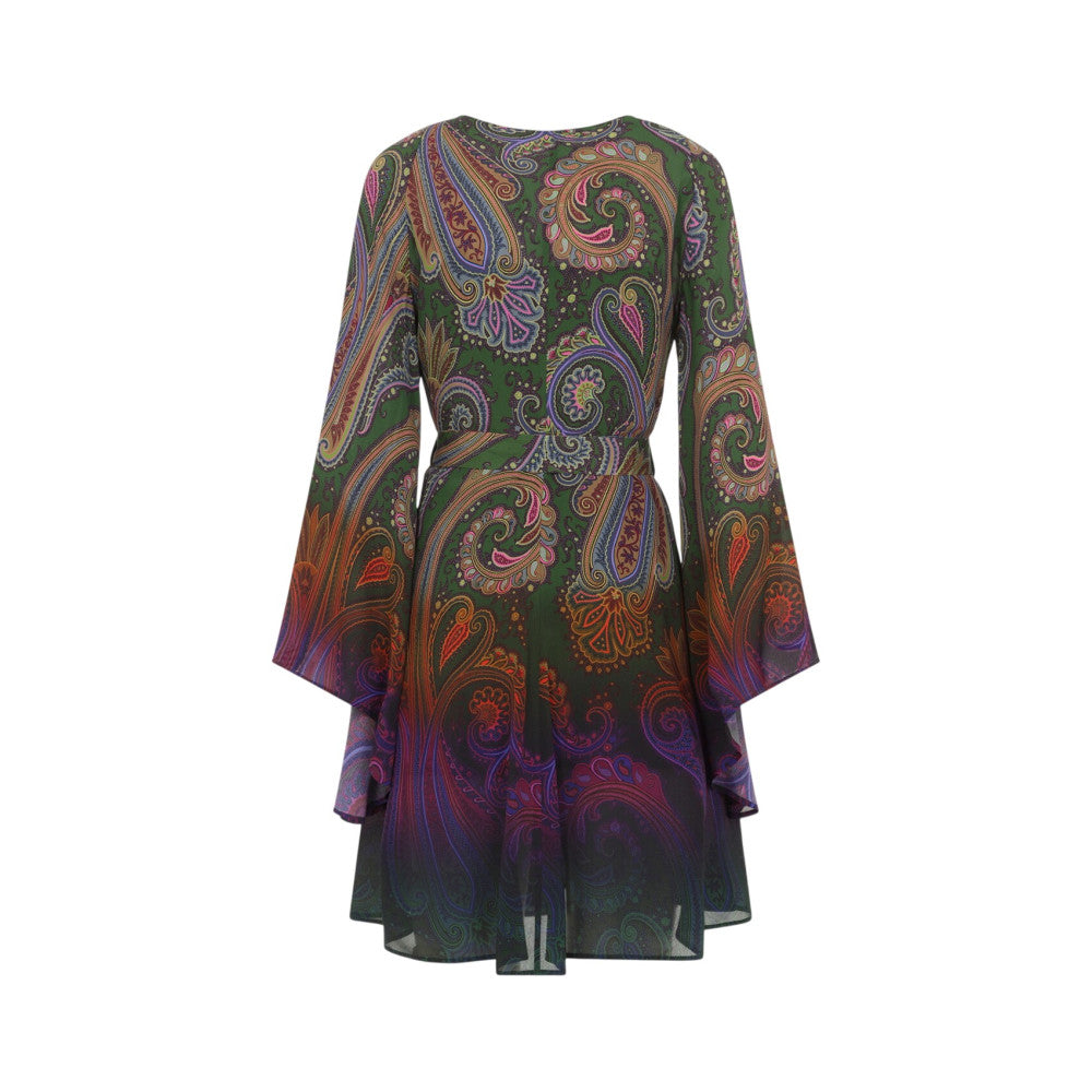 Multicolor Paisley V Neck Mini Dress 2