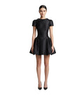 Black Boat Neck Mini Dress 1