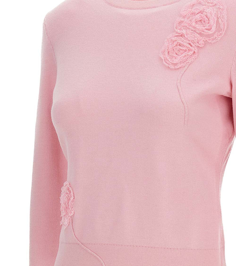 Light Pink Embellished Crew Neck Sweater 3