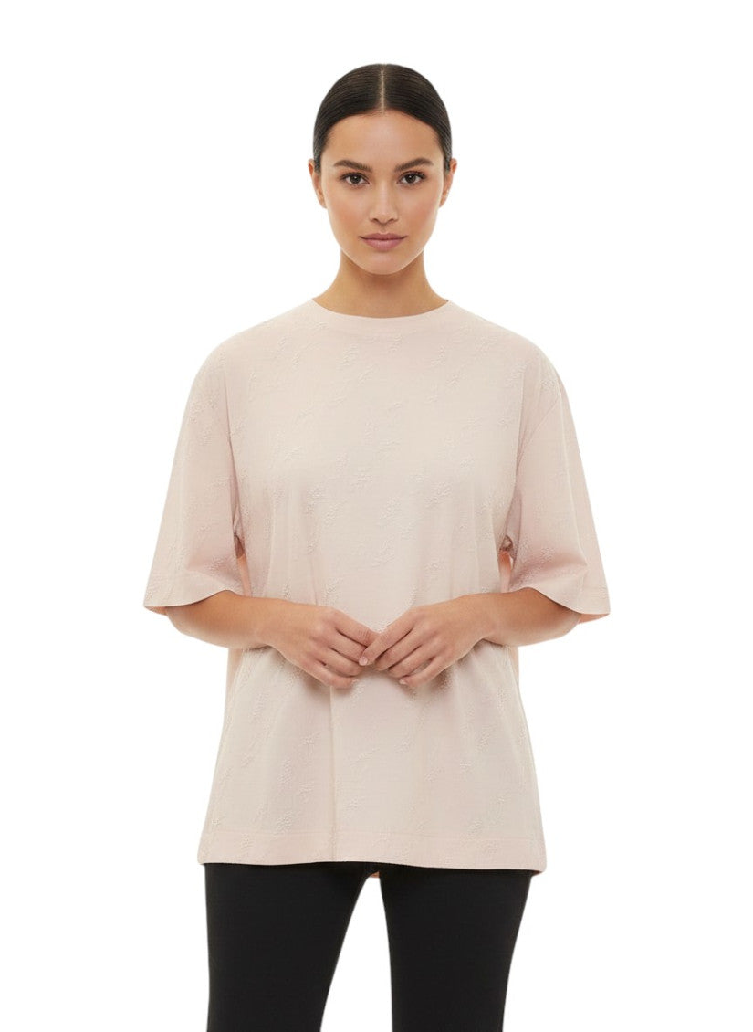 Light Pink Solid Crew Neck T-Shirt 1
