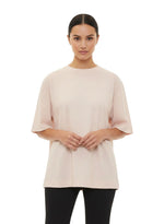 Light Pink Solid Crew Neck T-Shirt 1