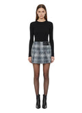 Grey Checks Mini Skirt 1