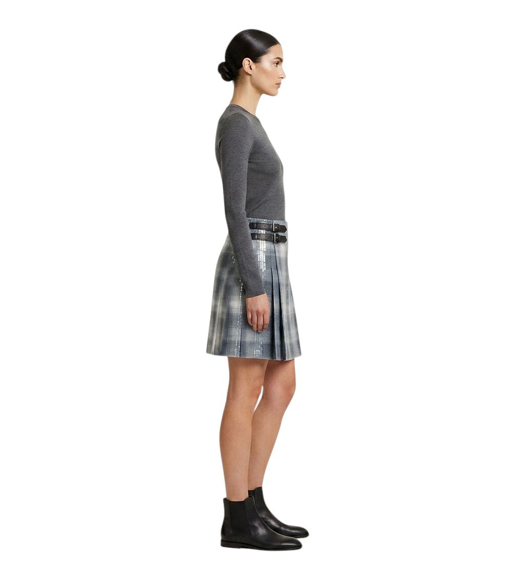 Grey Checks Mini Skirt 3
