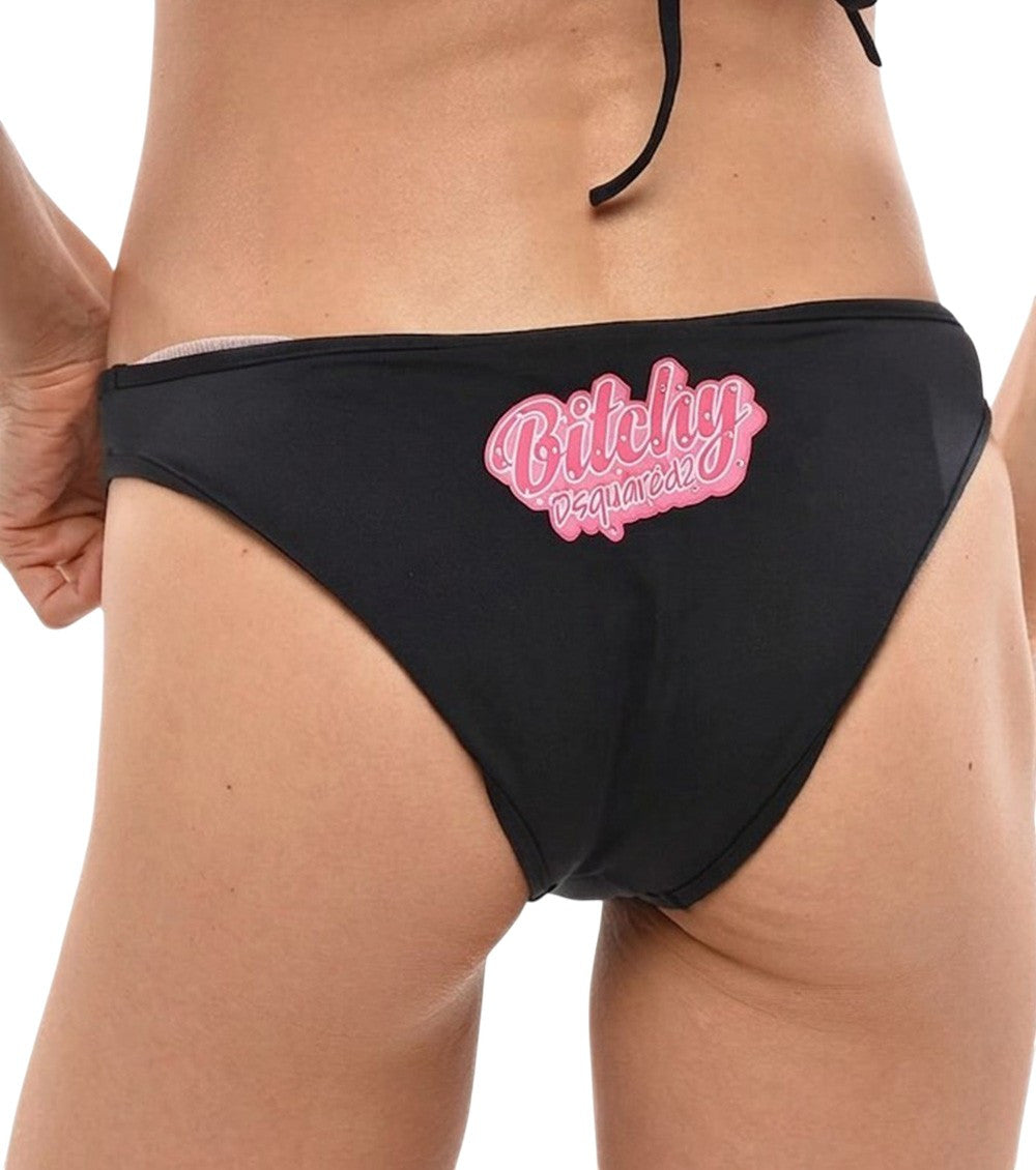 Black Logo Bikini Bottom Swimwear 2