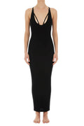 Black V Neck Maxi Dress 1