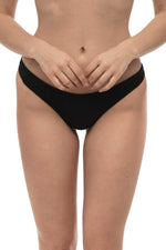 Black Solid Bikini Bottom Swimwear 1