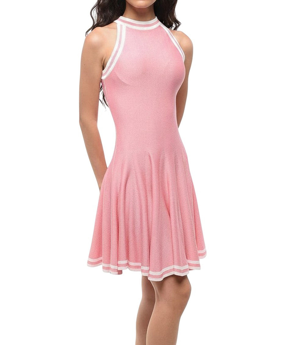 Pink Halter Neck Dress 1