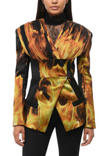 Multicolor Printed V Neck Blazer 1