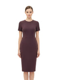 Brown Round Neck Midi Dress 1