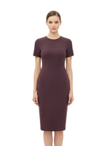 Brown Round Neck Midi Dress 1