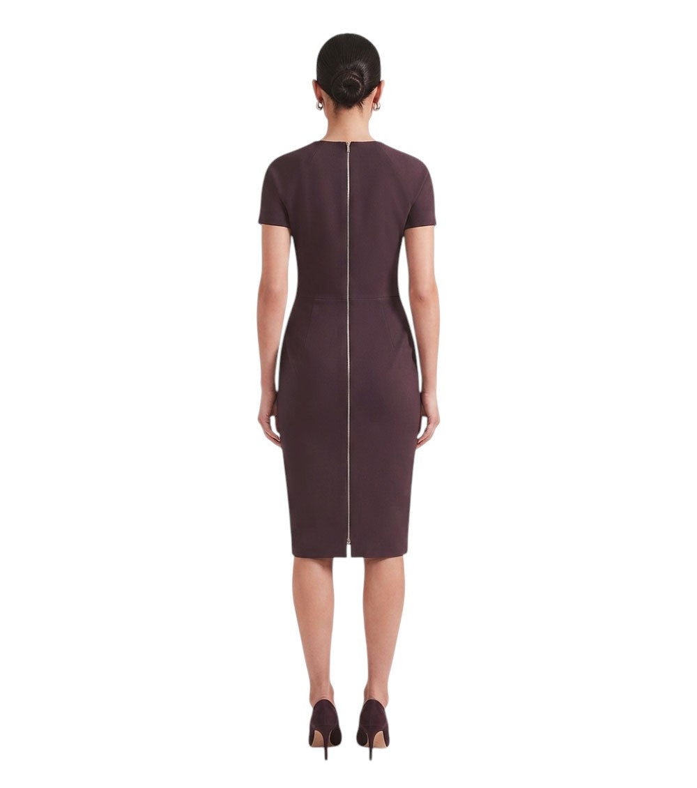 Brown Round Neck Midi Dress 2