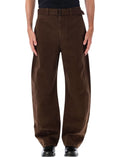 Brown Relaxed Flat Front Pants 1