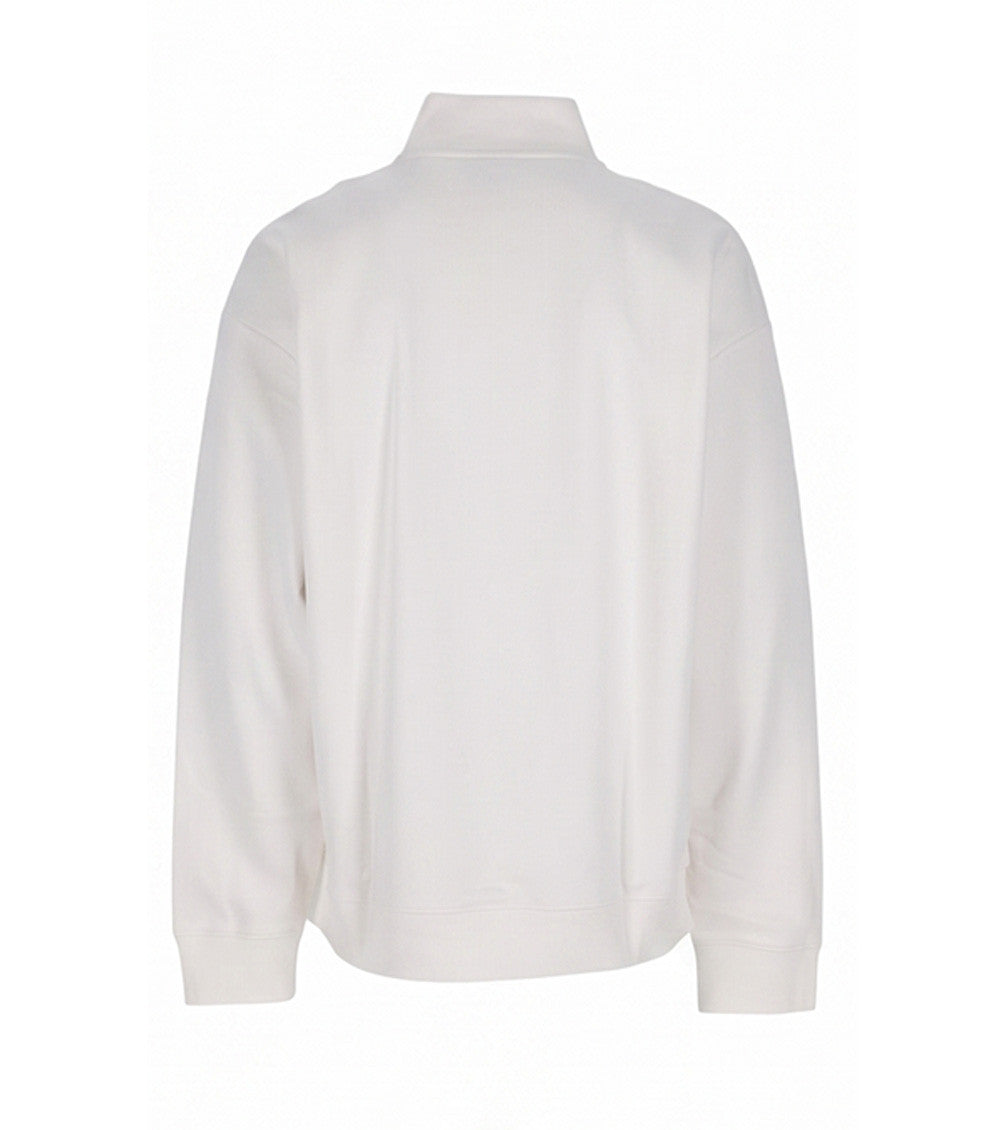 White Mock Collar Sweatshirt 2