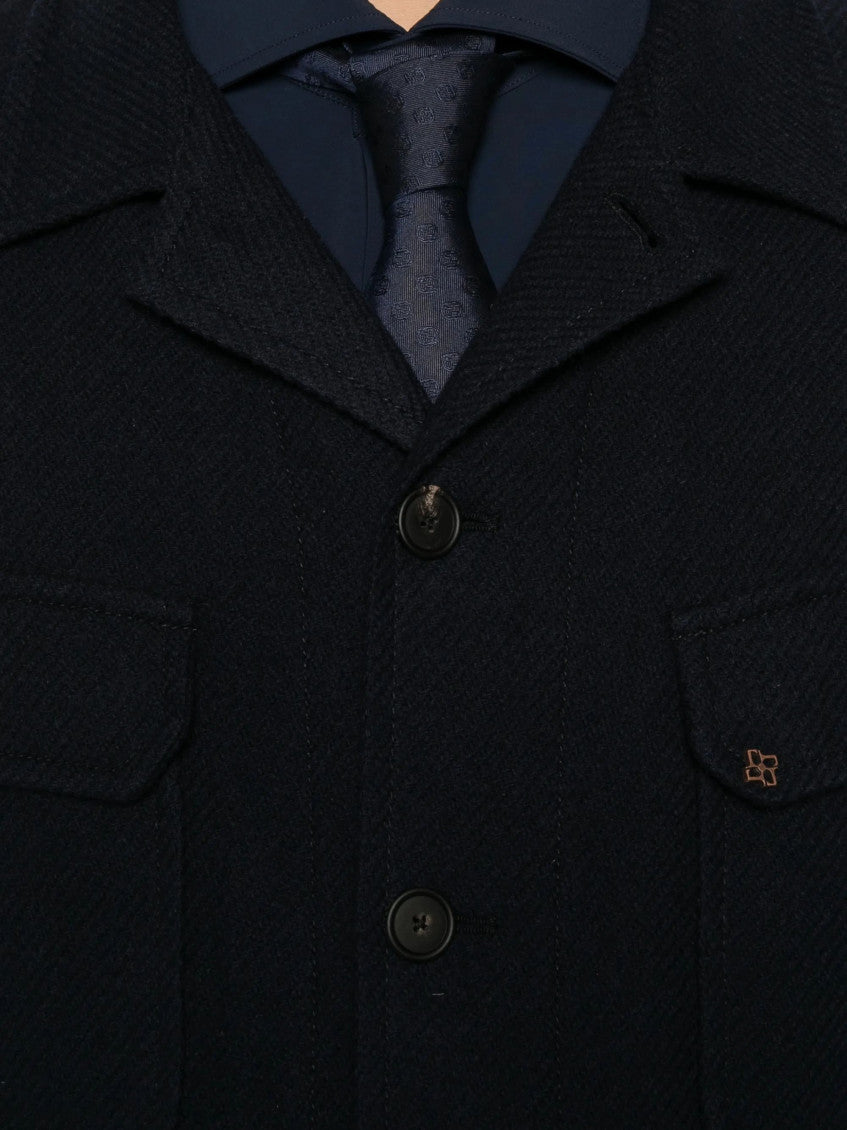 Dark Navy Shirt Collar Jacket 4