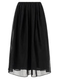 Black Pleated Midi Skirt 1
