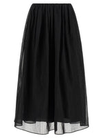 Black Pleated Midi Skirt 1