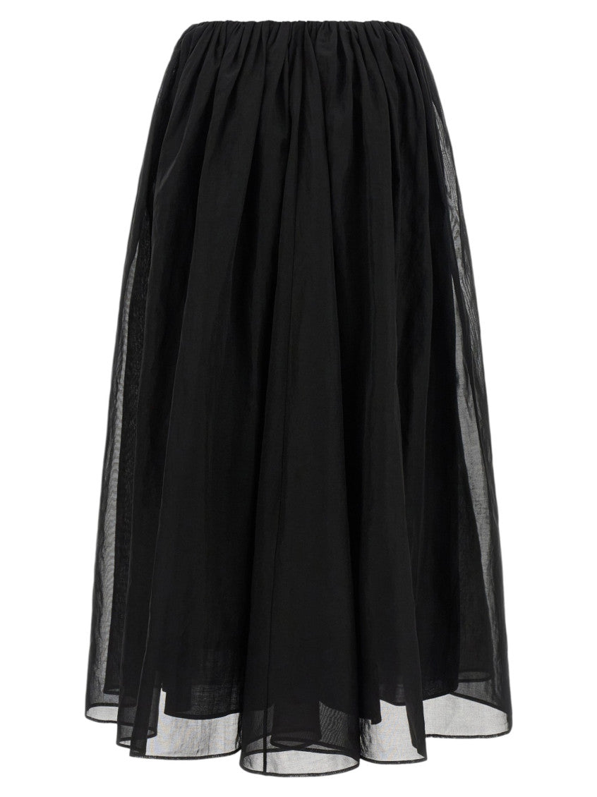 Black Pleated Midi Skirt 2