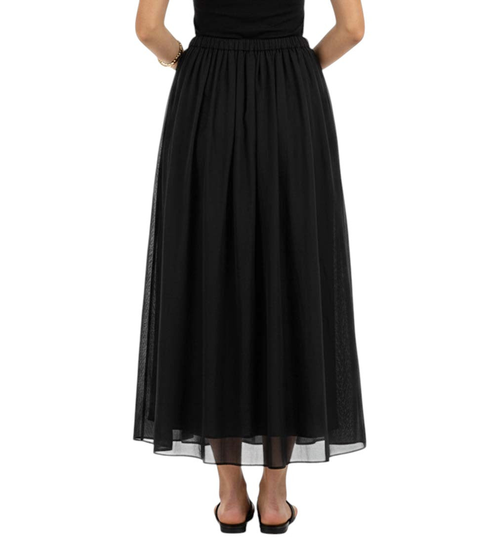 Black Pleated Midi Skirt 4