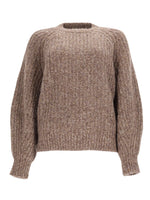 Beige Knitted Round Neck Sweater 1
