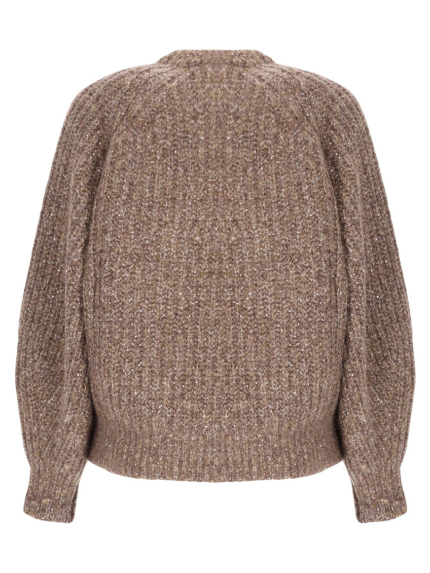 Beige Knitted Round Neck Sweater 2