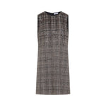 Beige Checks Crew Neck Mini Dress 1
