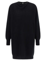 Black Textured Crew Neck Mini Dress 1
