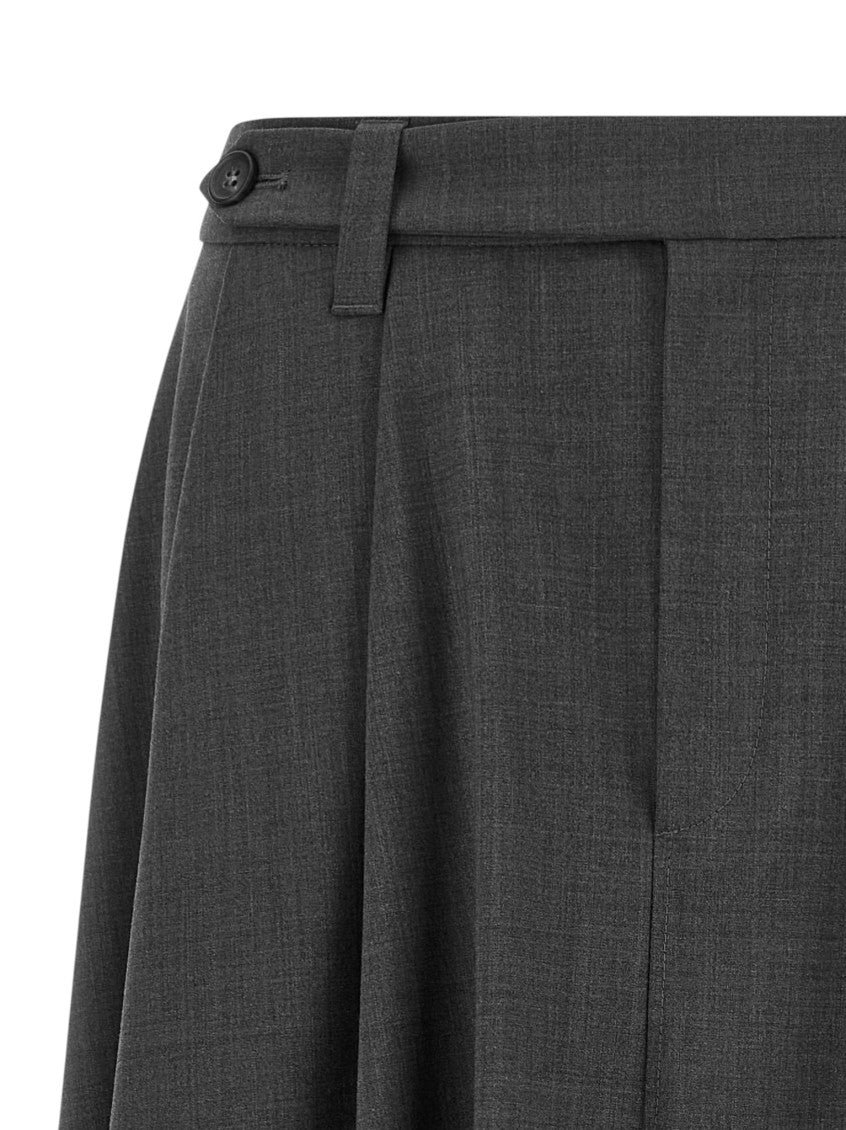 Grey Solid Midi Skirt 5