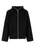 Black Hooded Zip Up Cardigan 1
