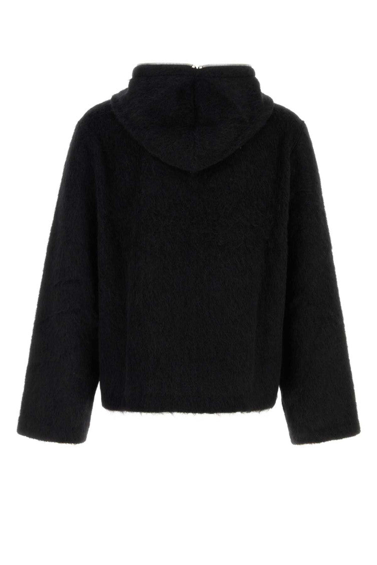 Black Hooded Zip Up Cardigan 2