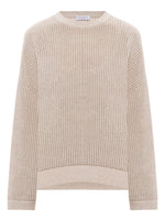 Beige Knitted Crew Neck Sweater 1