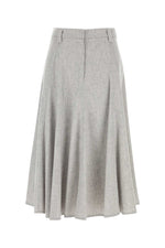 Grey Solid Midi Skirt 1