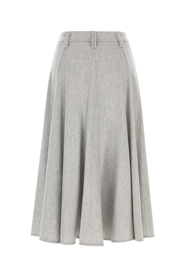 Grey Solid Midi Skirt 2