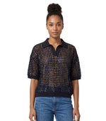 Black Knitted Shirt Collar Polo 1