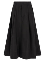 Black Solid Midi Skirt 1