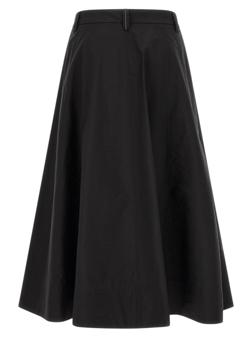 Black Solid Midi Skirt 2
