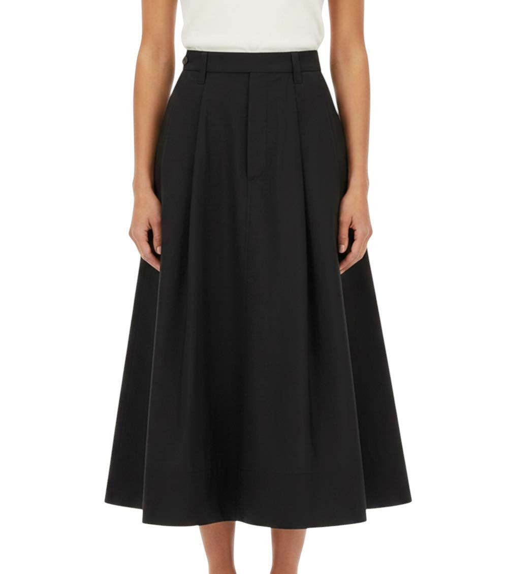 Black Solid Midi Skirt 3