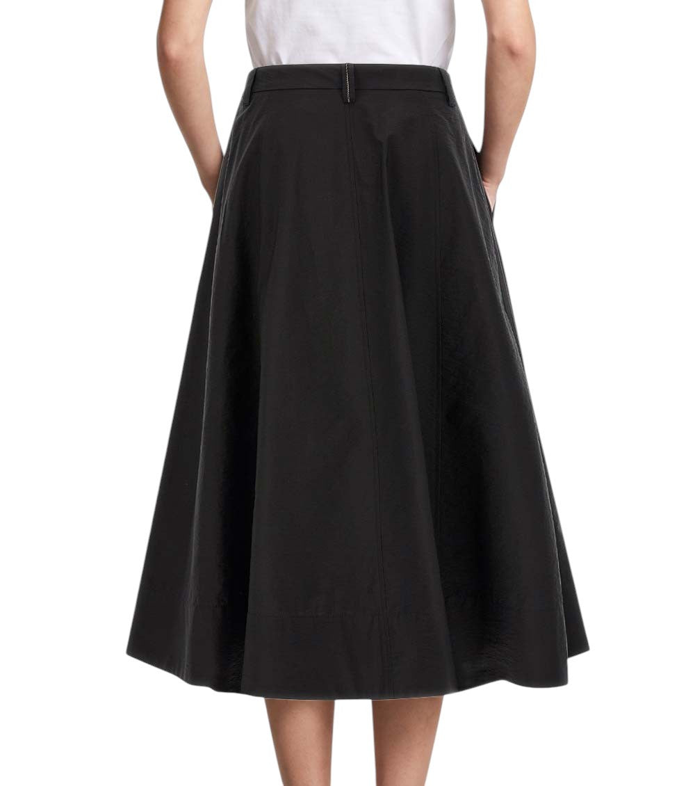 Black Solid Midi Skirt 4