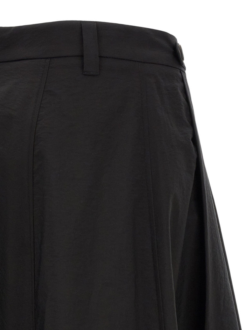 Black Solid Midi Skirt 6