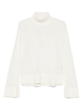 White Solid Turtle Neck Sweater 1