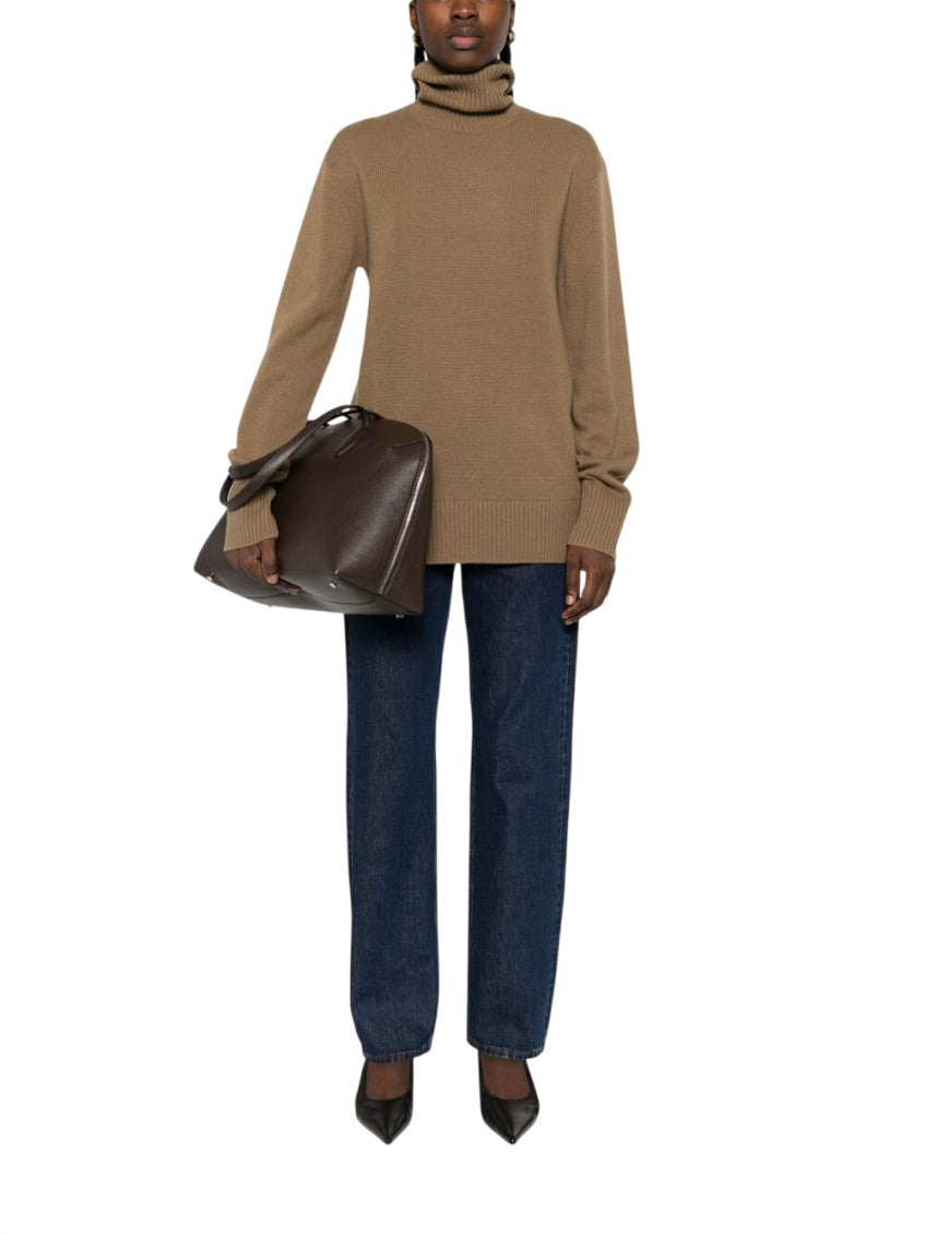 Brown Knitted Turtle Neck Sweater 2