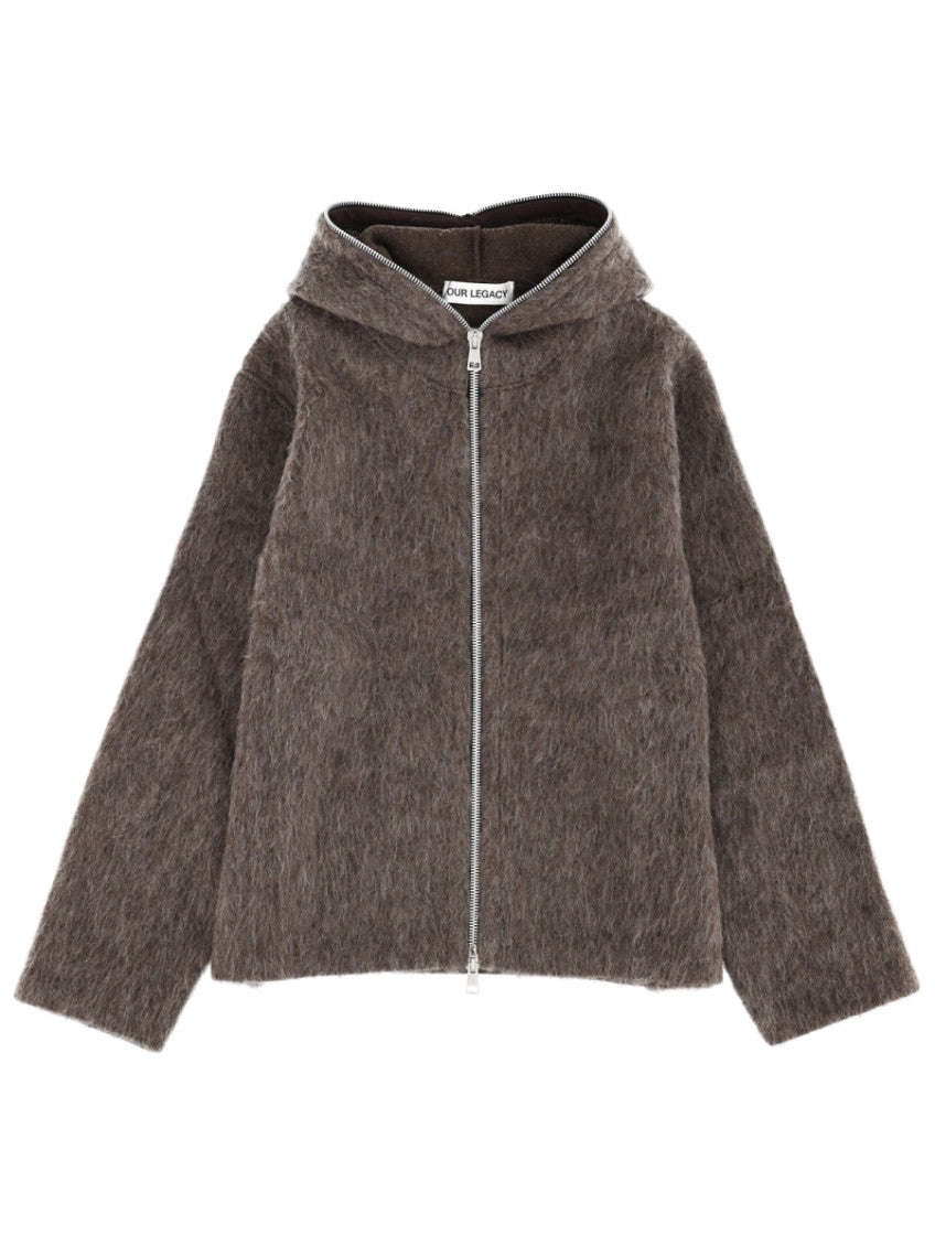 Grey Boxy Zip Up Hoodie 1