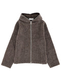 Grey Boxy Zip Up Hoodie 1