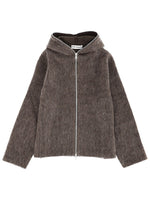 Grey Boxy Zip Up Hoodie 1