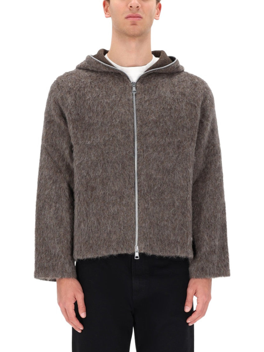 Grey Boxy Zip Up Hoodie 2