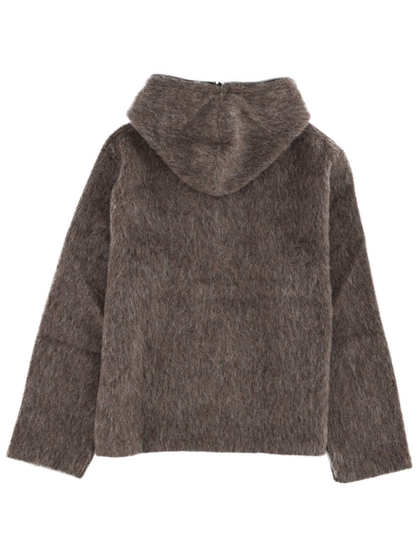 Grey Boxy Zip Up Hoodie 4