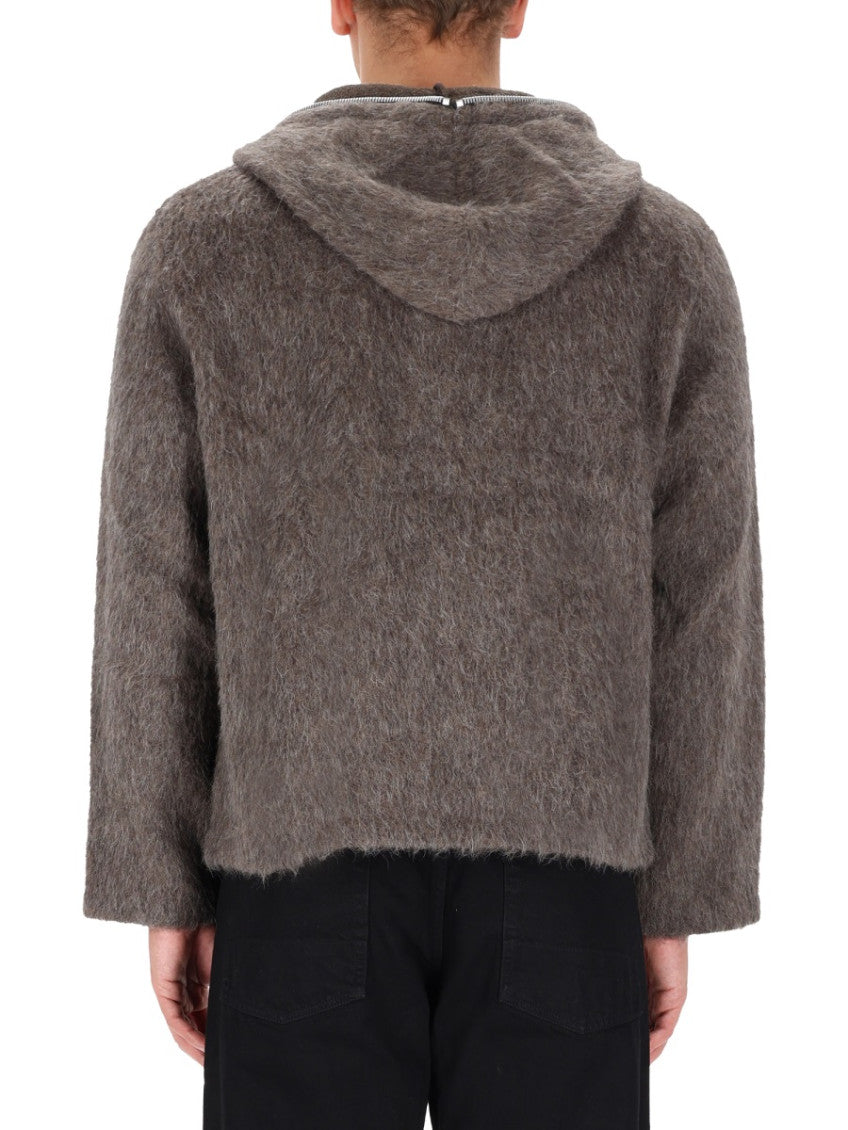Grey Boxy Zip Up Hoodie 5